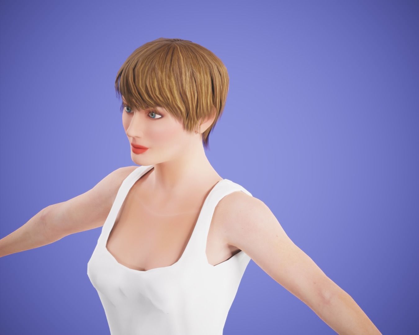 game girl rigged Low-poly 3D model_9