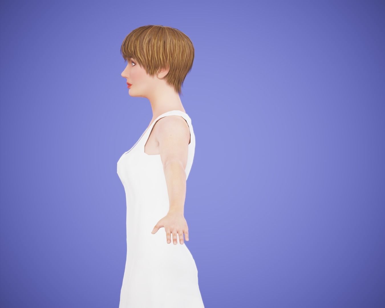 game girl rigged Low-poly 3D model_8