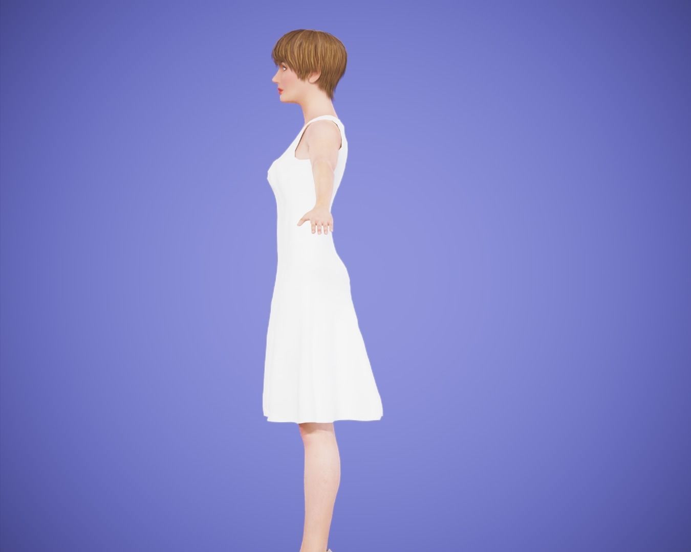 game girl rigged Low-poly 3D model_3