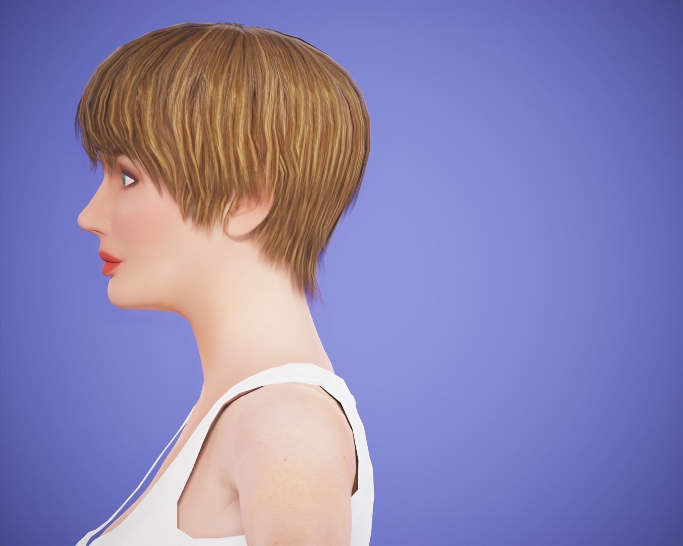 game girl rigged Low-poly 3D model_6