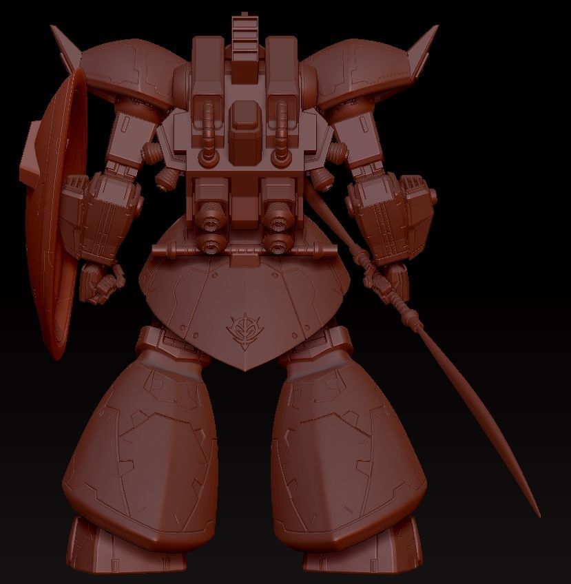 GELGOOG robot holding sword and shield 3D print model_2