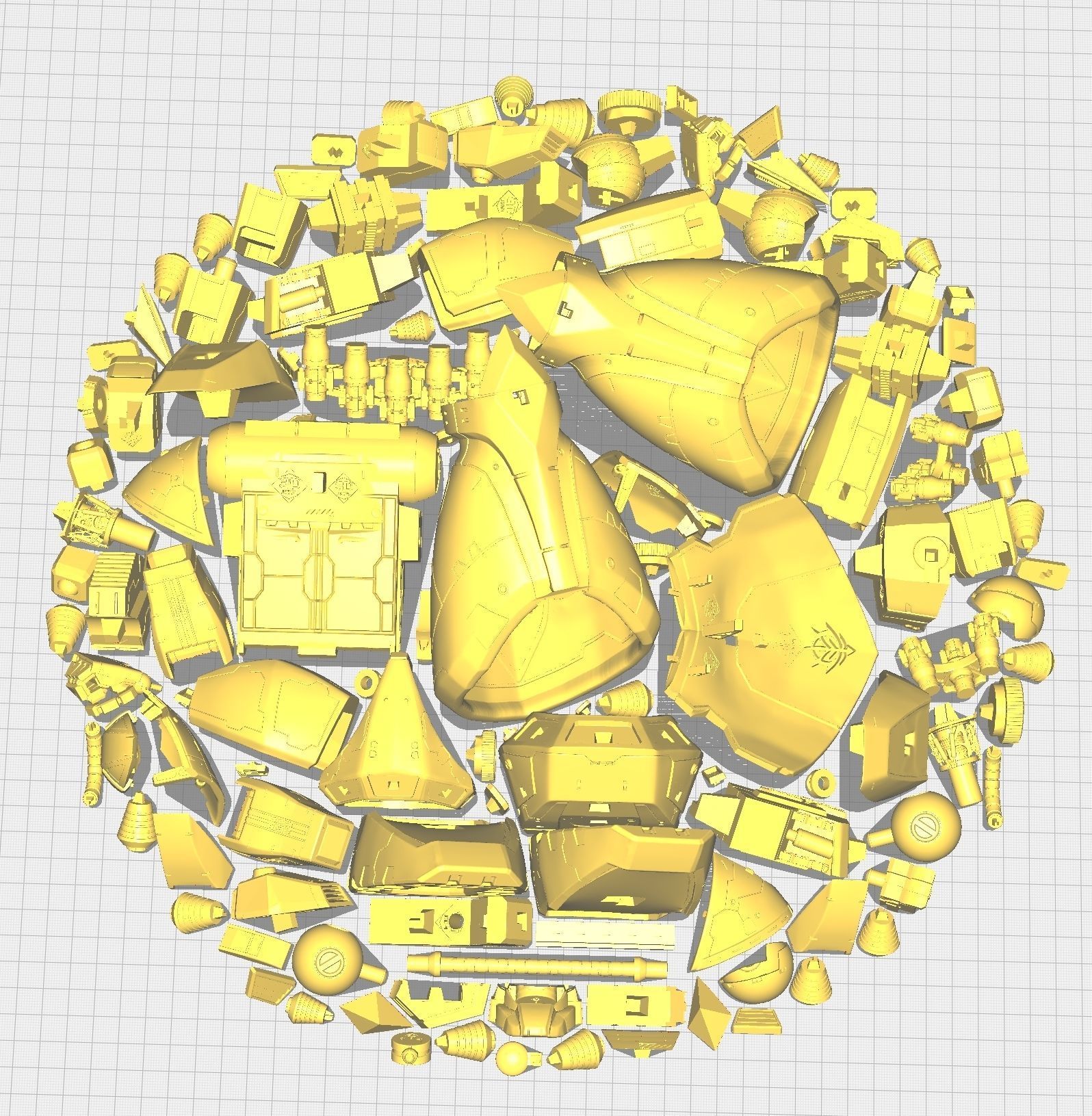 GELGOOG robot holding sword and shield 3D print model_4