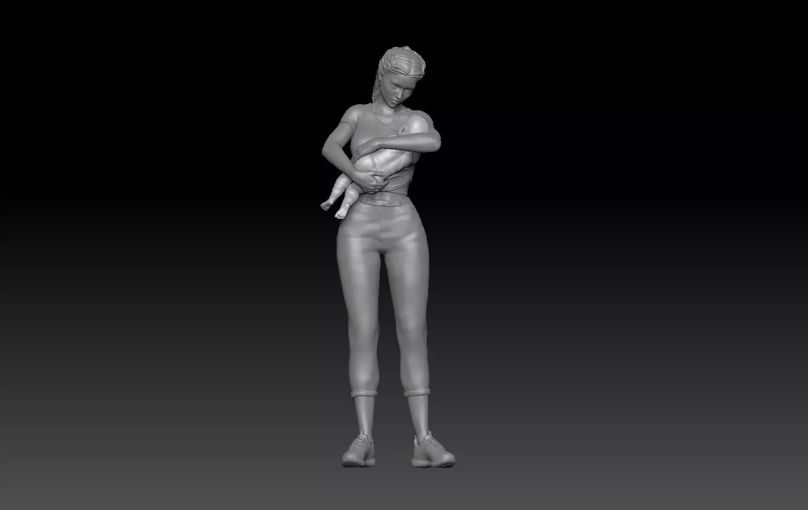 MOMMY AND NEWBORN BABY 3D print model_0