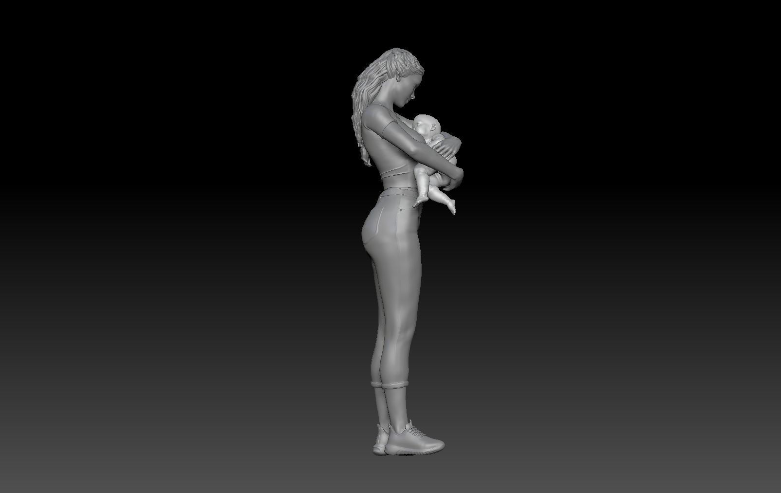 MOMMY AND NEWBORN BABY 3D print model_4