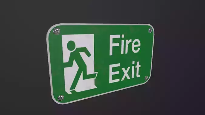 Plastic Exit Sign 3D Model