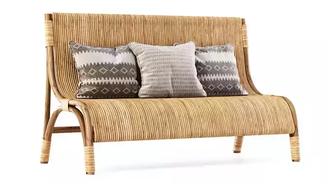 Elli Rattan Restaurant Loveseat 