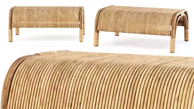 Elli Rattan ottoman 