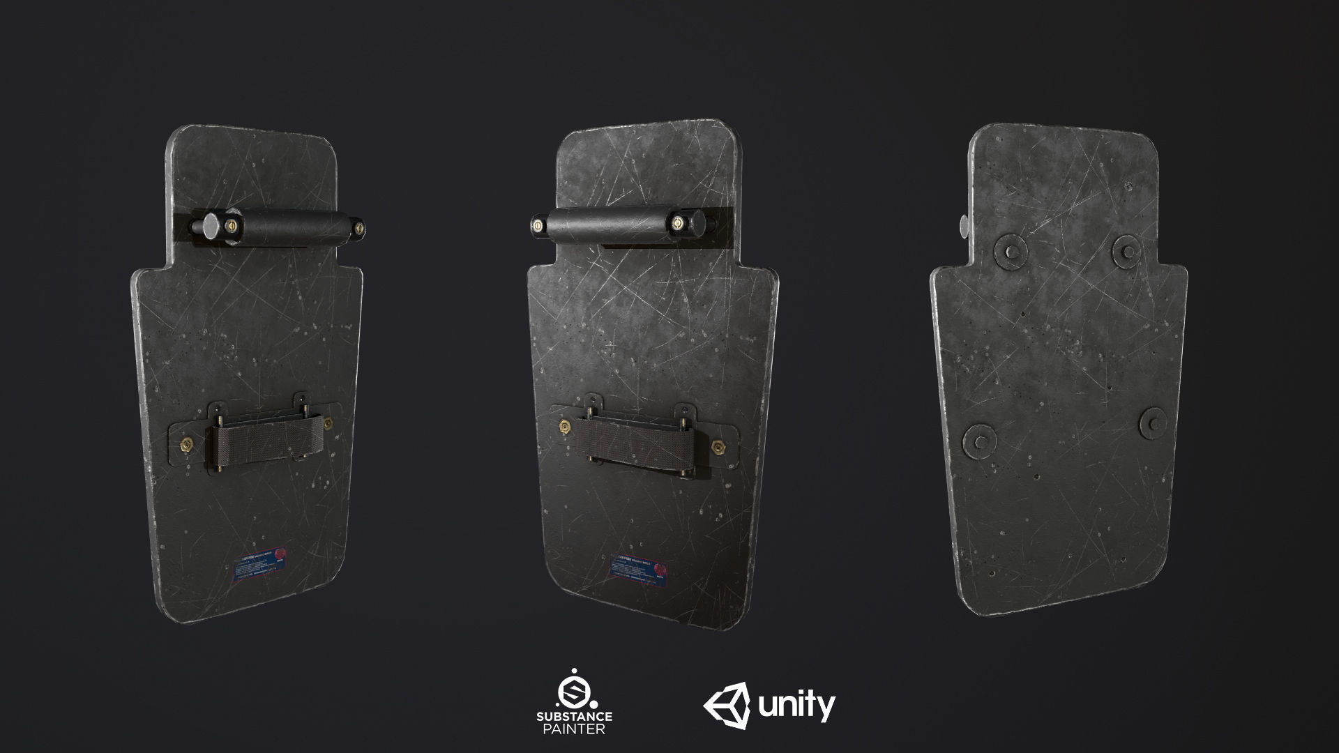 Ballistic Shield Pack PBR Low-poly 3D model_2