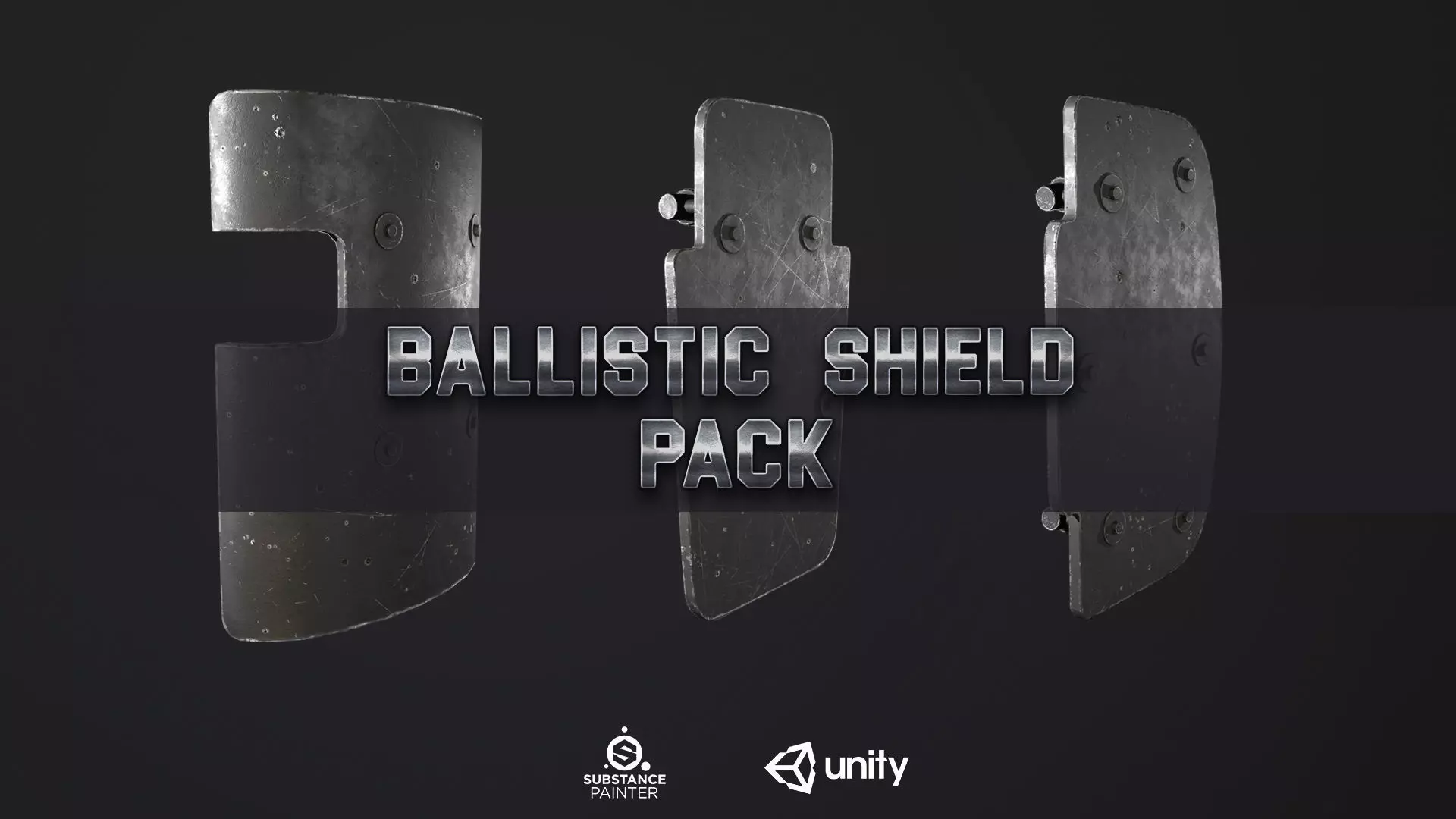 Ballistic Shield Pack PBR Low-poly 3D model_0