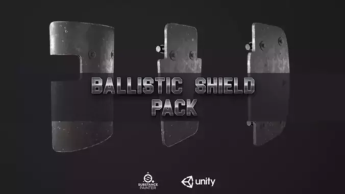 Ballistic Shield Pack PBR Low-poly 3D model