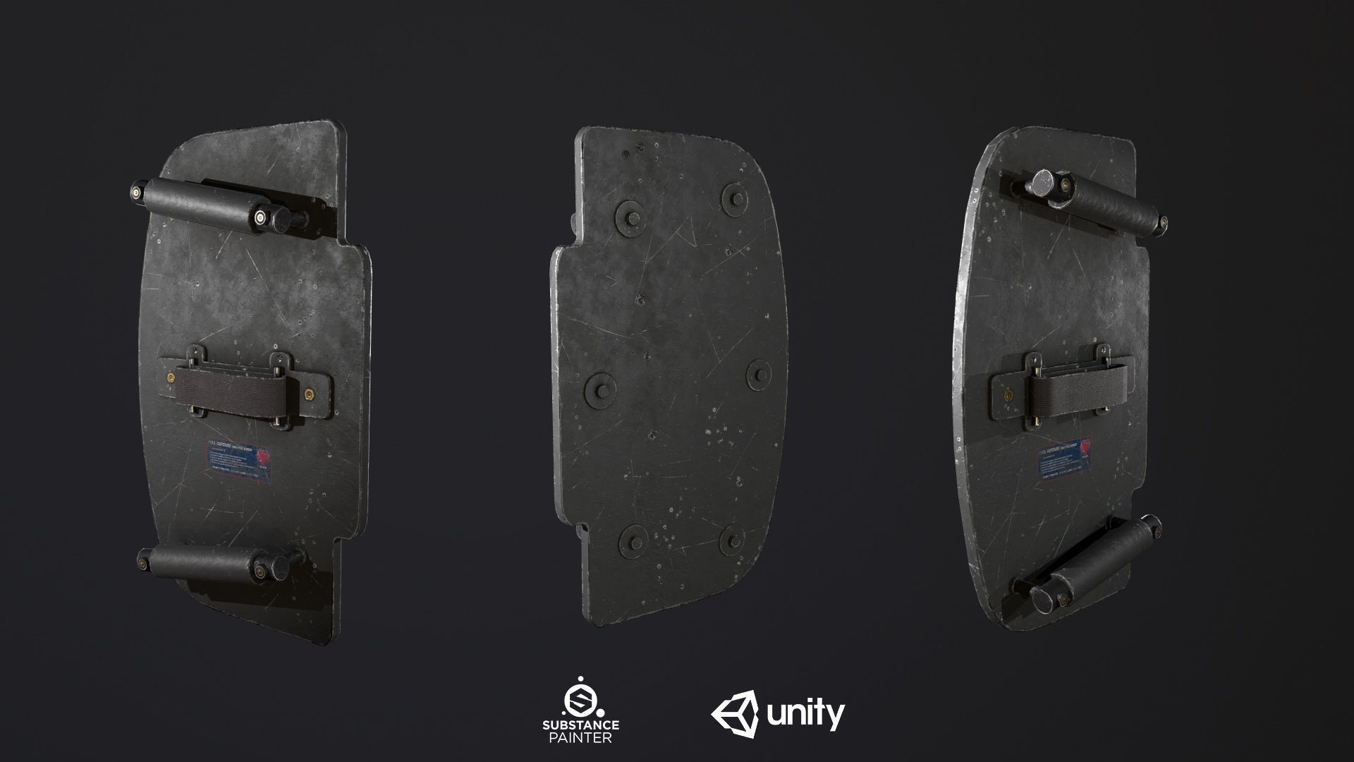 Ballistic Shield Pack PBR Low-poly 3D model_3