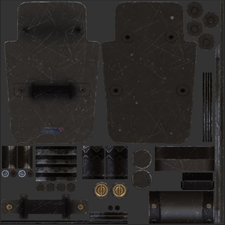 Ballistic Shield Pack PBR Low-poly 3D model_12