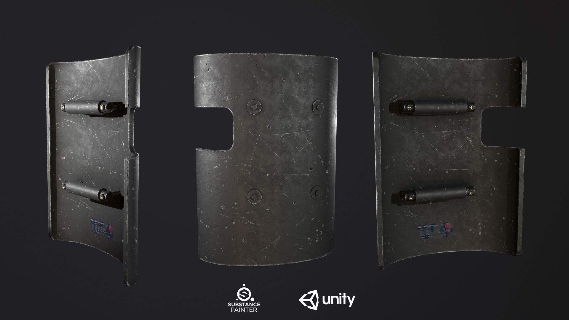 Ballistic Shield Pack PBR Low-poly 3D model_4