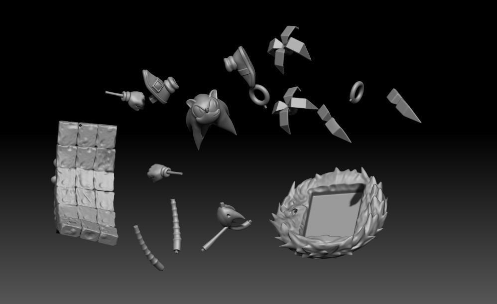 Sonic Green Hill Statue 3D print model_12