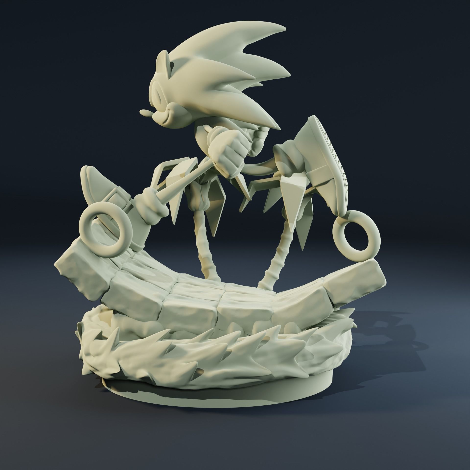 Sonic Green Hill Statue 3D print model_9