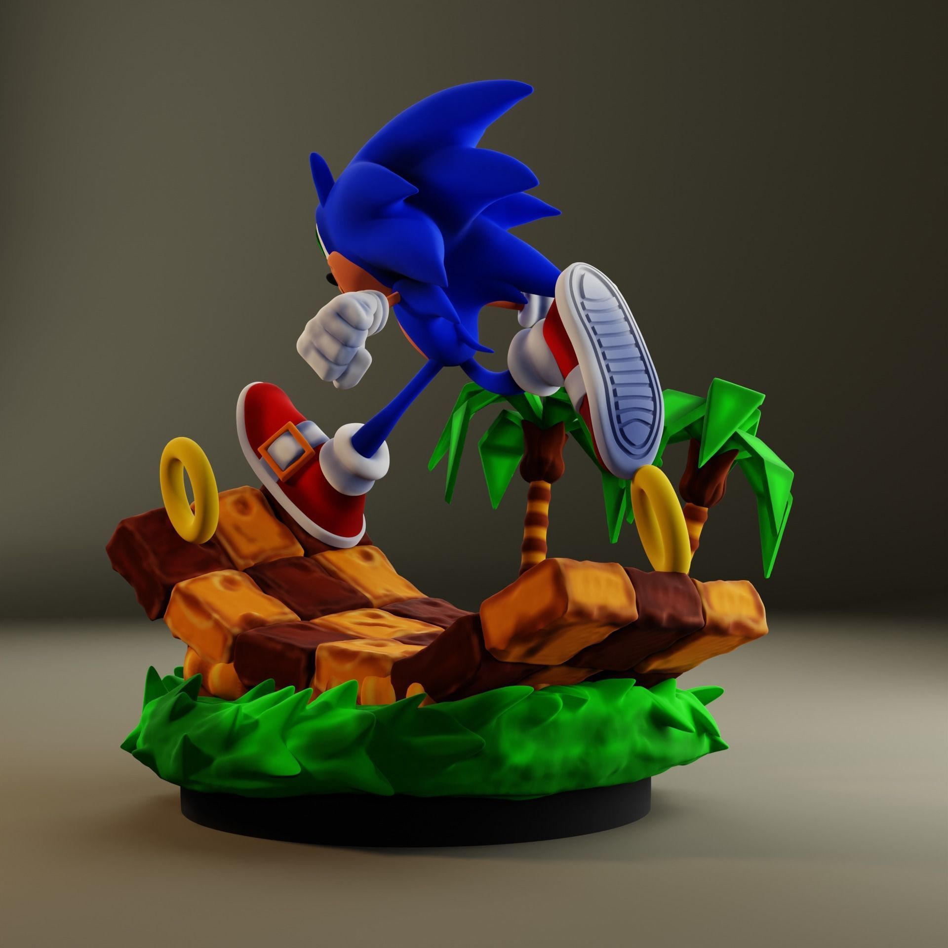 Sonic Green Hill Statue 3D print model_2