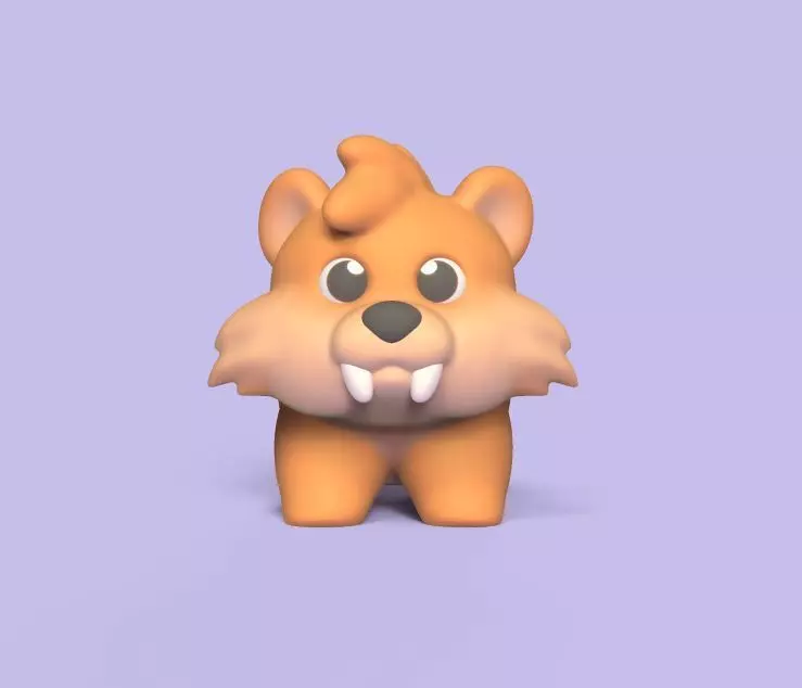 Little Saber Toothed Tiger 3D print model_0