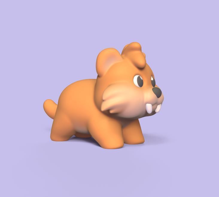 Little Saber Toothed Tiger 3D print model_1