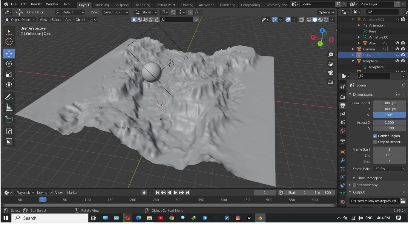 canyon landscape gameready Low-poly 3D model_3