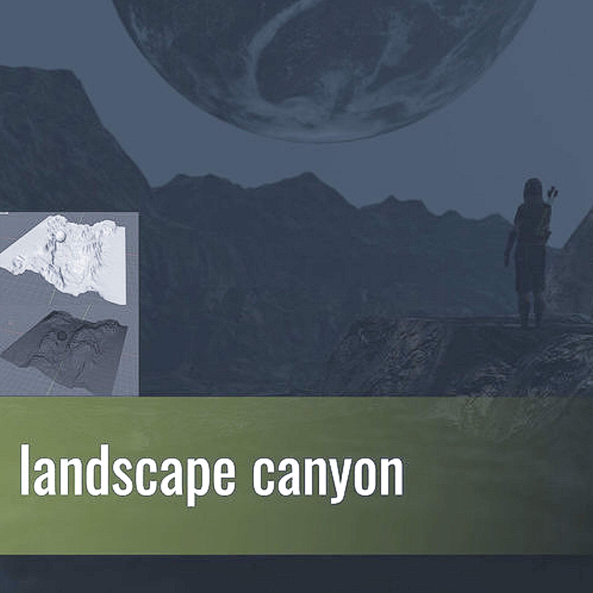 canyon landscape gameready Low-poly 3D model_2