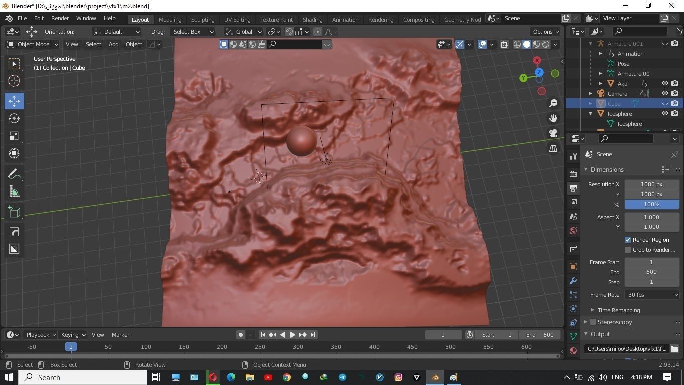 canyon landscape gameready Low-poly 3D model_5