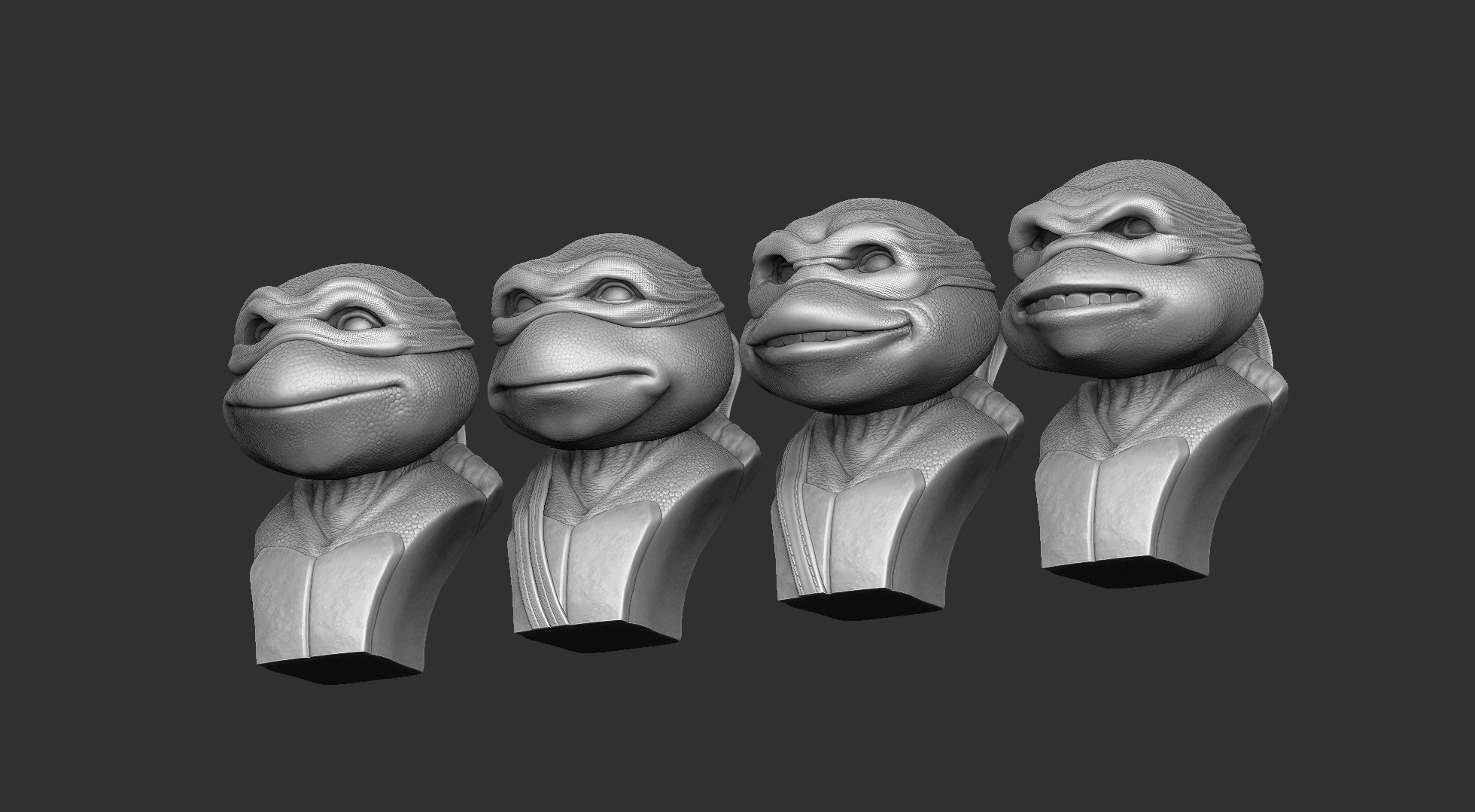 TURTLES 1990 BUSTS FOR 3D PRINT STL 3D print model_16