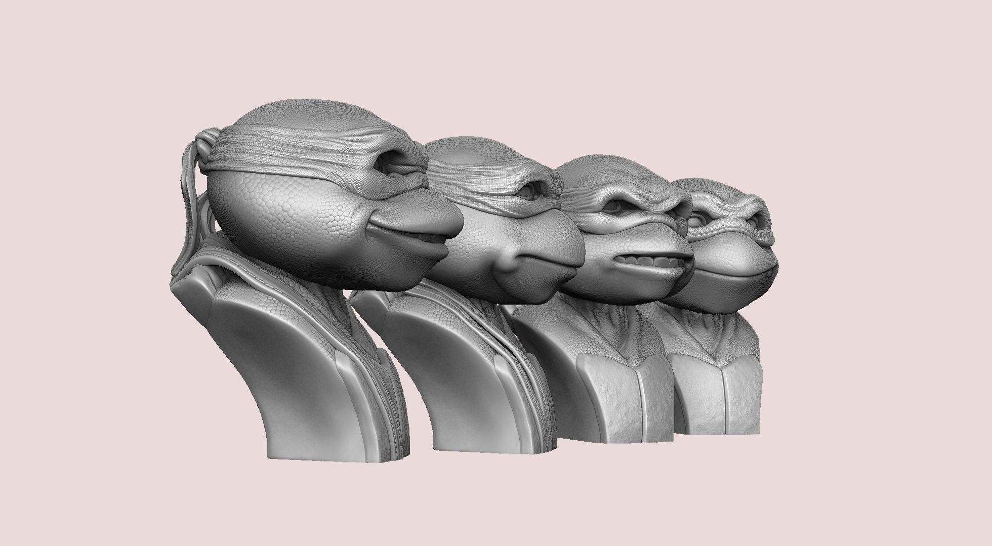 TURTLES 1990 BUSTS FOR 3D PRINT STL 3D print model_52