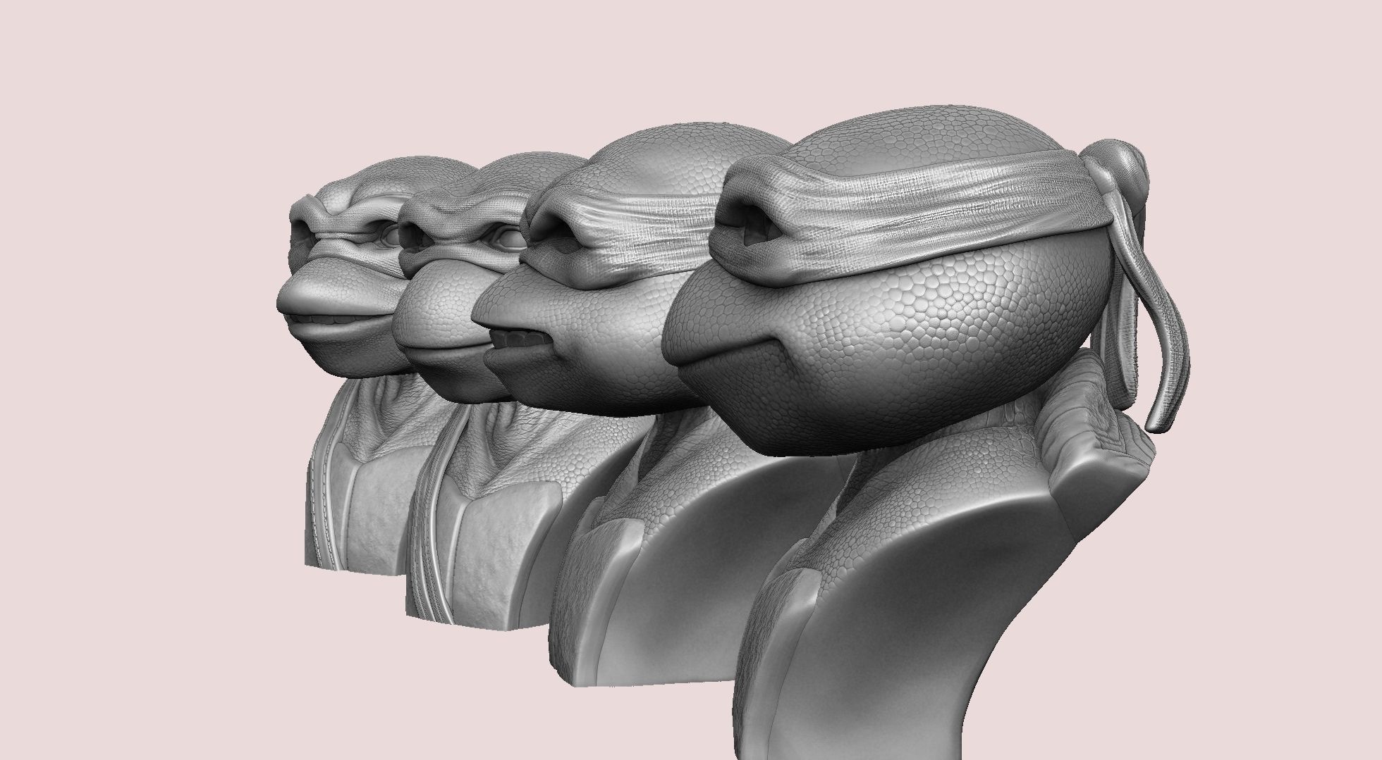 TURTLES 1990 BUSTS FOR 3D PRINT STL 3D print model_53