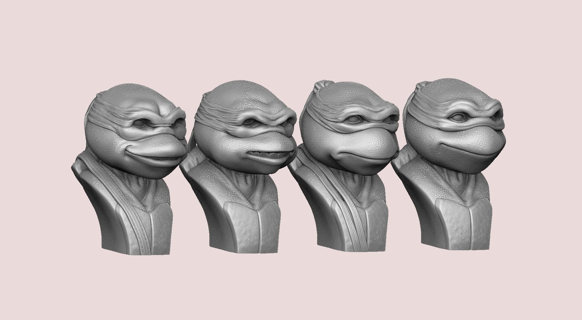 TURTLES 1990 BUSTS FOR 3D PRINT STL 3D print model_18