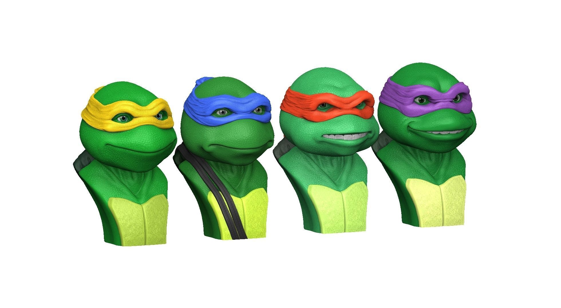 TURTLES 1990 BUSTS FOR 3D PRINT STL 3D print model_3