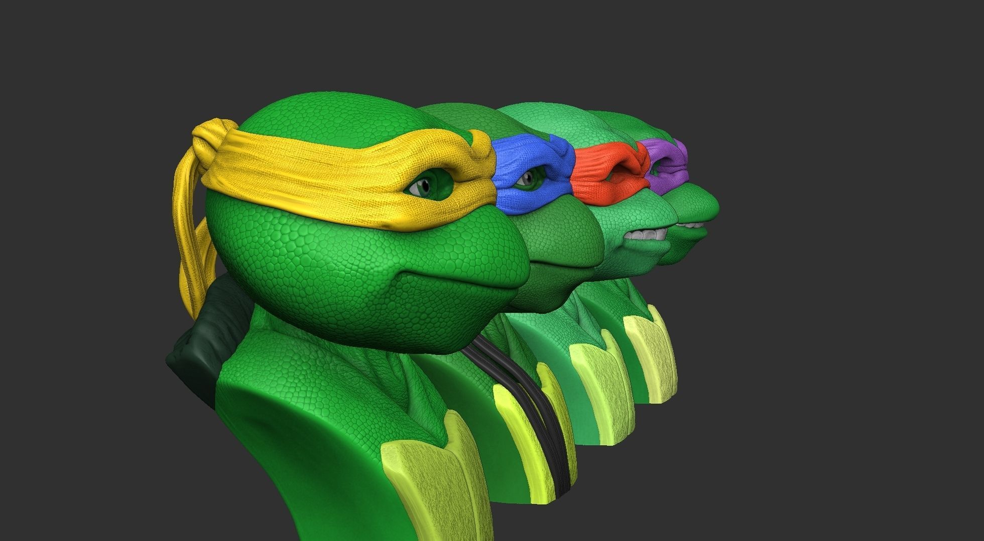 TURTLES 1990 BUSTS FOR 3D PRINT STL 3D print model_14