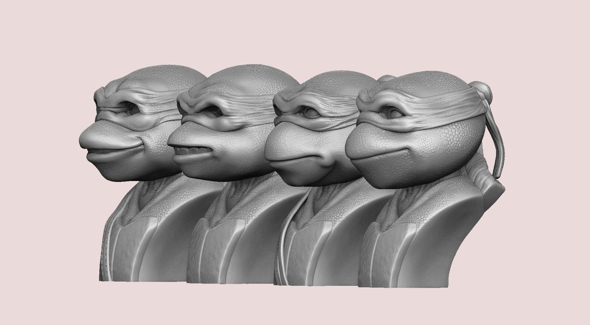 TURTLES 1990 BUSTS FOR 3D PRINT STL 3D print model_19