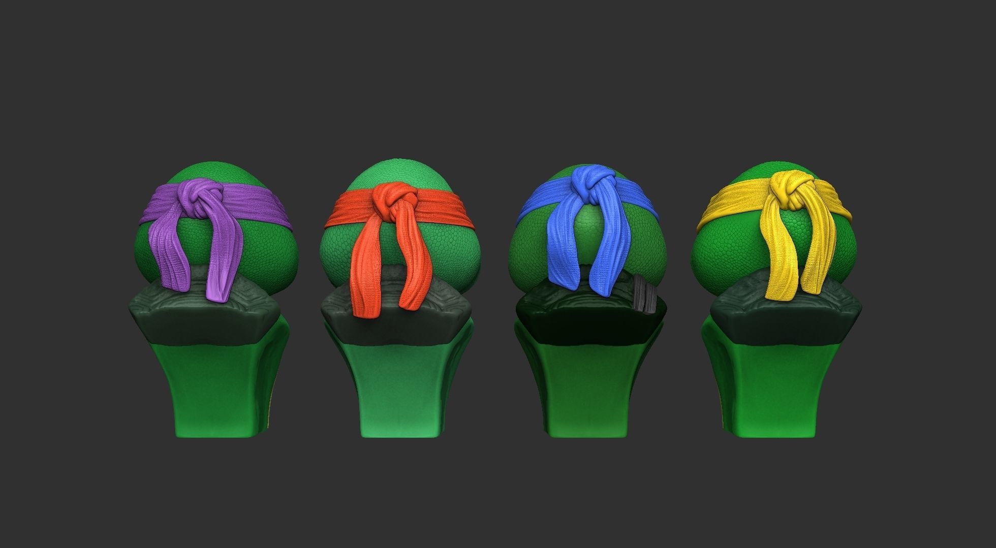 TURTLES 1990 BUSTS FOR 3D PRINT STL 3D print model_13