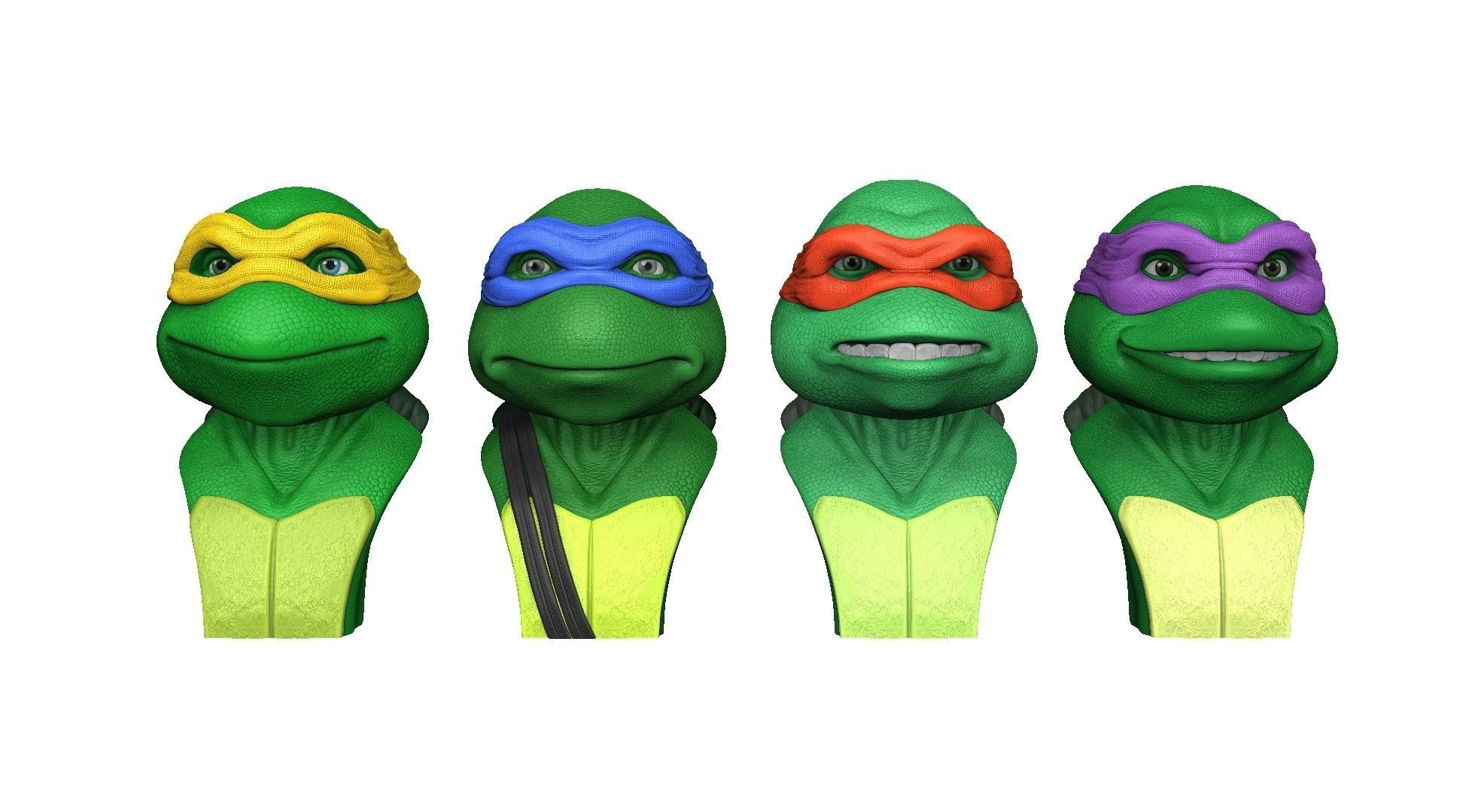 TURTLES 1990 BUSTS FOR 3D PRINT STL 3D print model_2