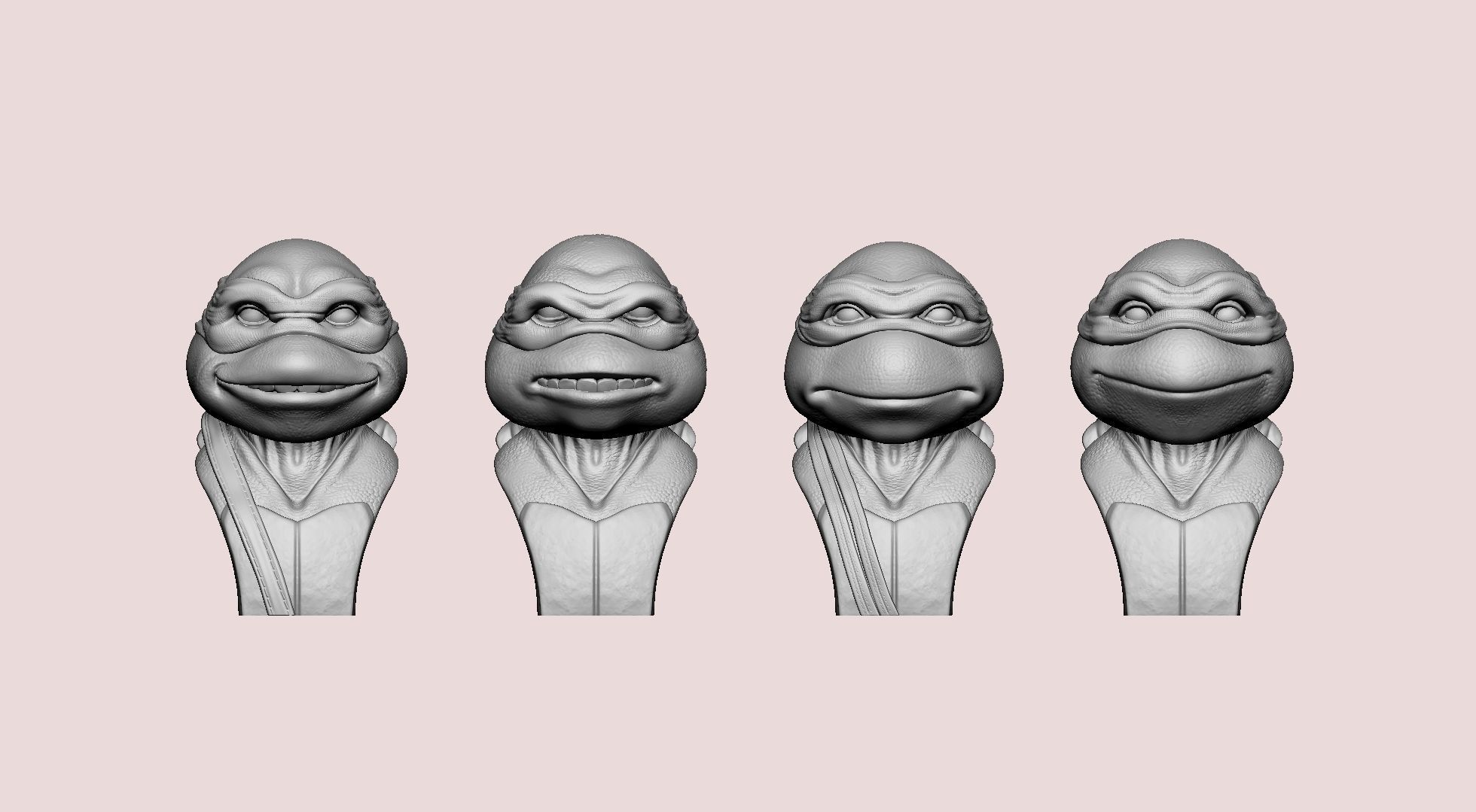 TURTLES 1990 BUSTS FOR 3D PRINT STL 3D print model_17