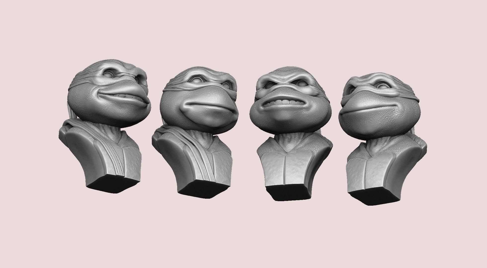 TURTLES 1990 BUSTS FOR 3D PRINT STL 3D print model_51
