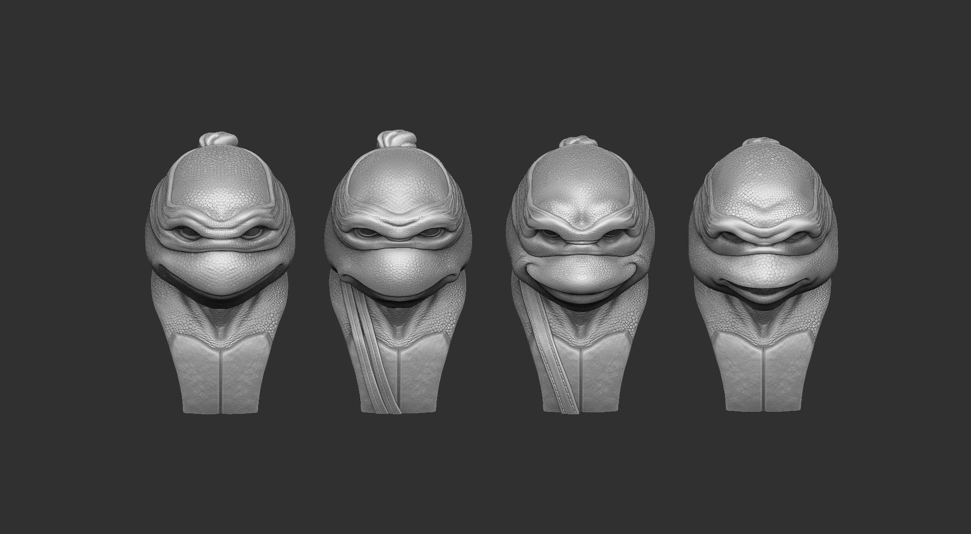 TURTLES 1990 BUSTS FOR 3D PRINT STL 3D print model_44