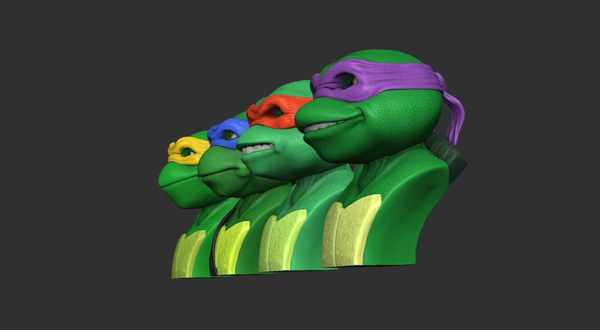 TURTLES 1990 BUSTS FOR 3D PRINT STL 3D print model_15