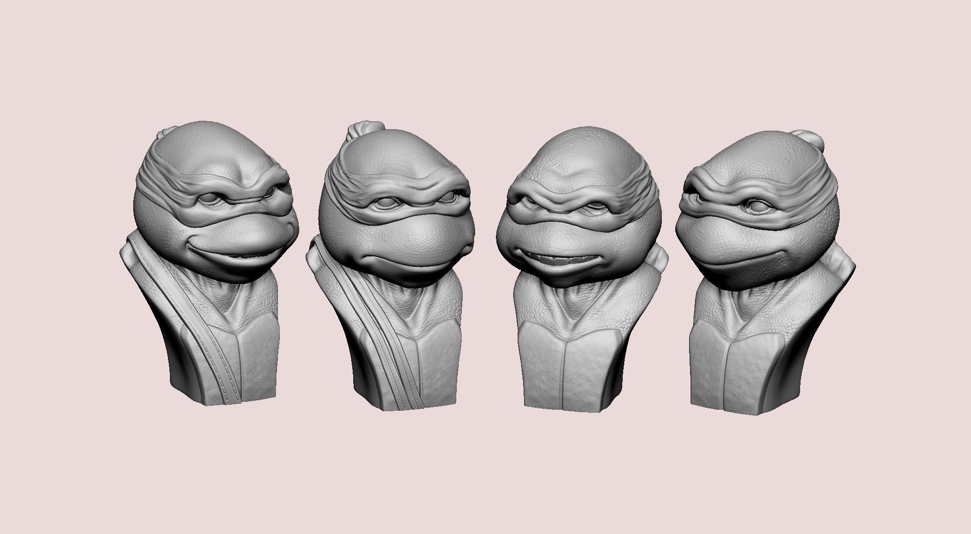 TURTLES 1990 BUSTS FOR 3D PRINT STL 3D print model_50