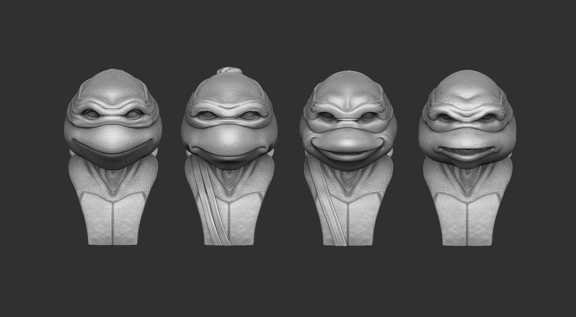 TURTLES 1990 BUSTS FOR 3D PRINT STL 3D print model_35