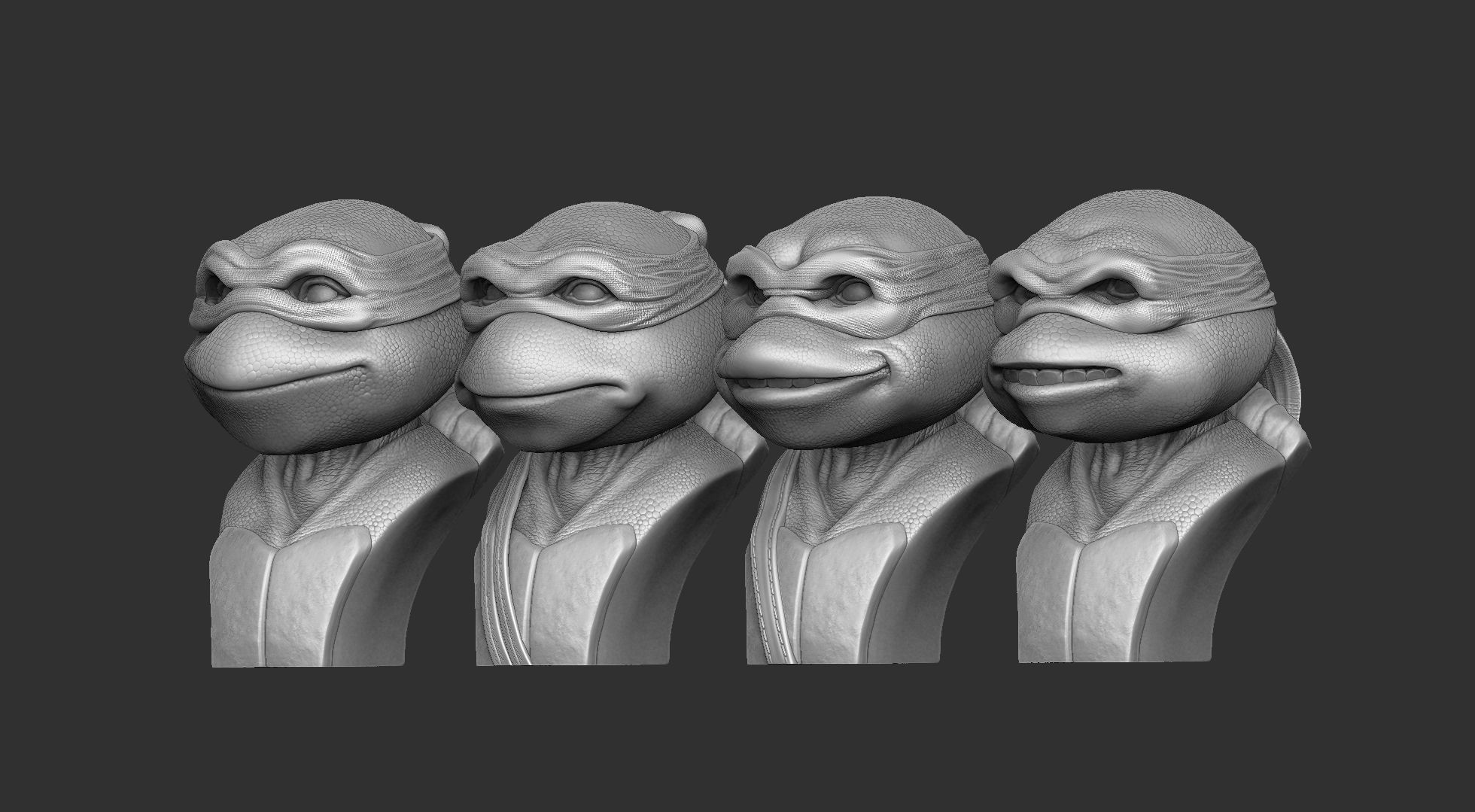 TURTLES 1990 BUSTS FOR 3D PRINT STL 3D print model_56