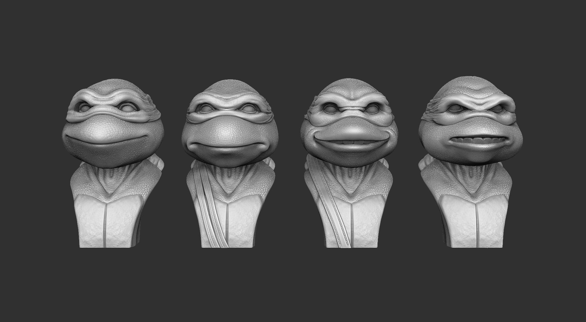 TURTLES 1990 BUSTS FOR 3D PRINT STL 3D print model_25