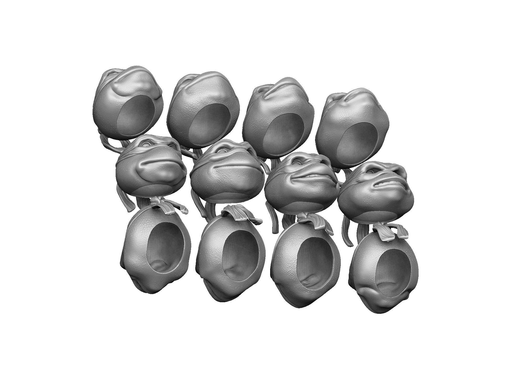 TURTLES 1990 BUSTS FOR 3D PRINT STL 3D print model_64