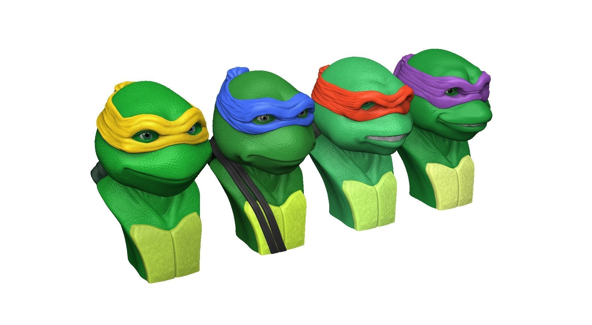 TURTLES 1990 BUSTS FOR 3D PRINT STL 3D print model_4