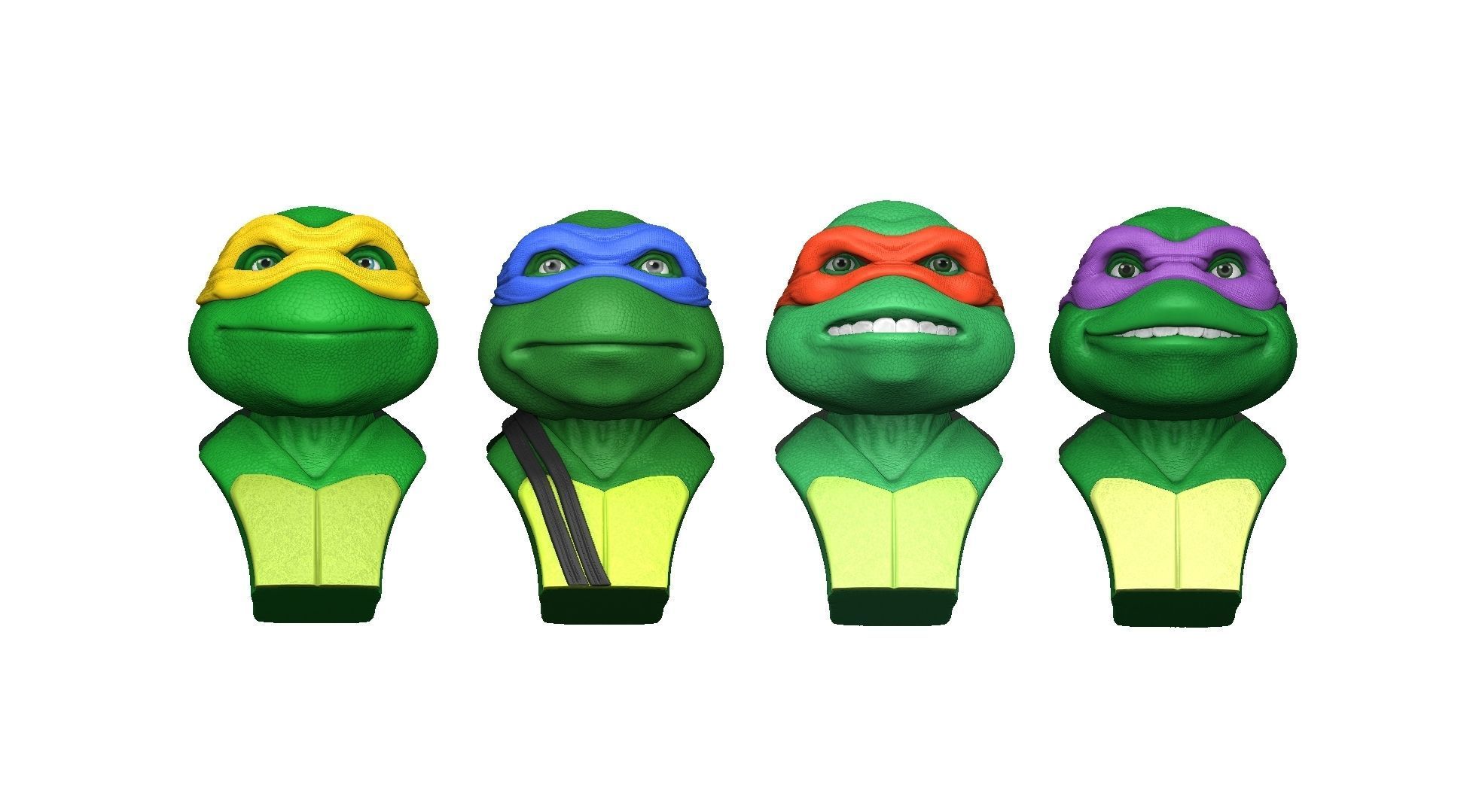 TURTLES 1990 BUSTS FOR 3D PRINT STL 3D print model_5