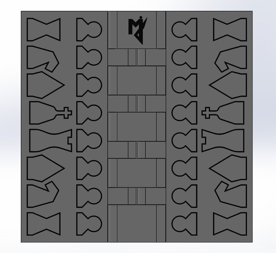 Chess - print in place set  3D print model_6