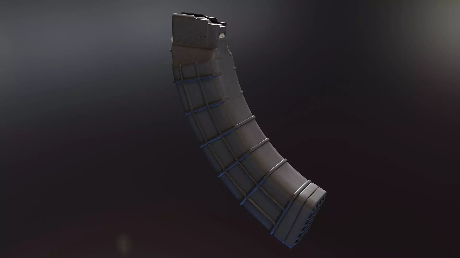 60 Round Quad AK magazine Low-poly 3D model_0