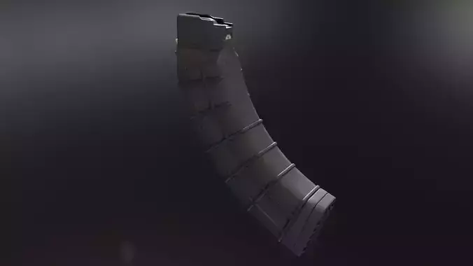 60 Round Quad AK magazine Low-poly 3D model