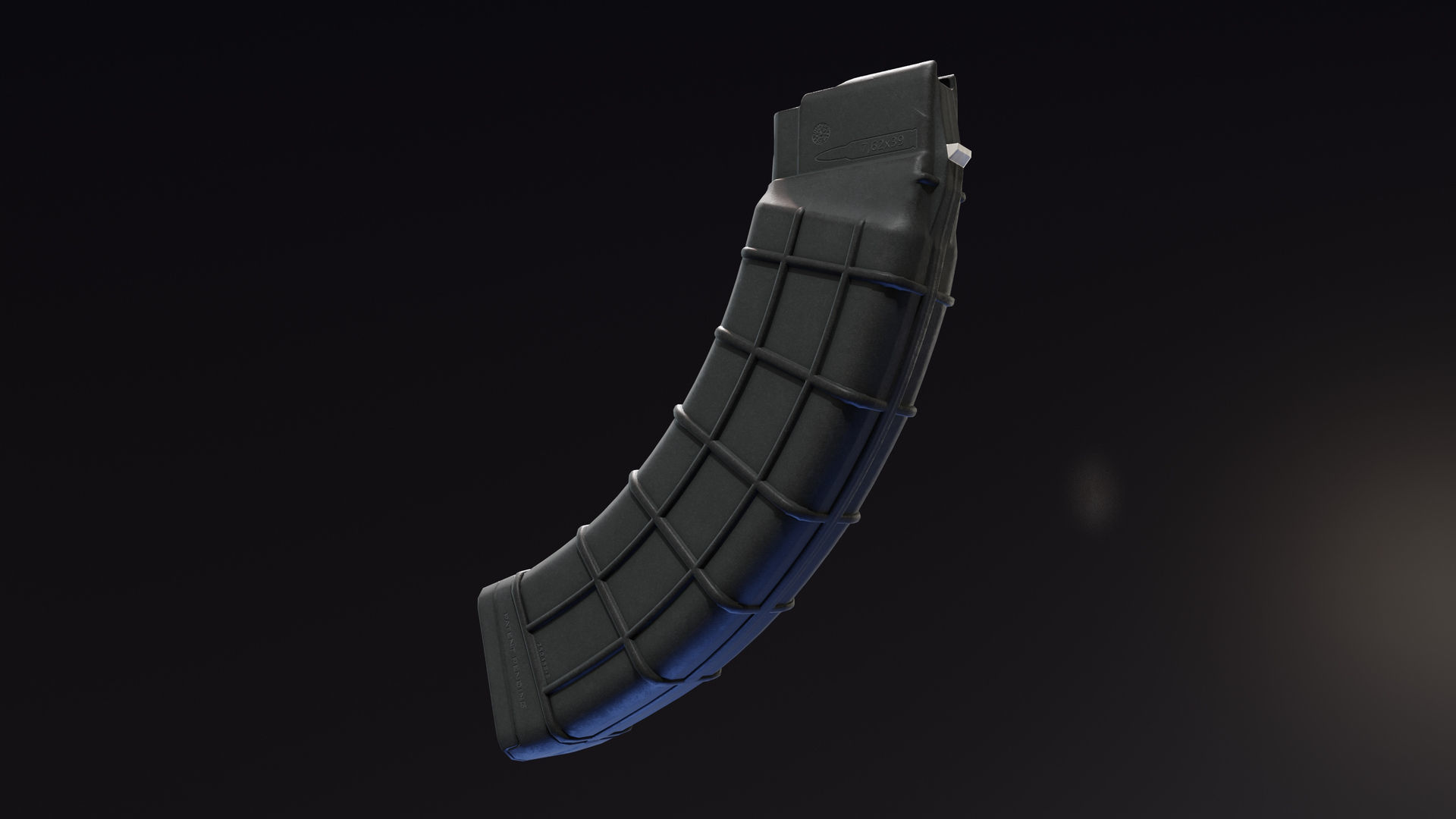 60 Round Quad AK magazine Low-poly 3D model_1