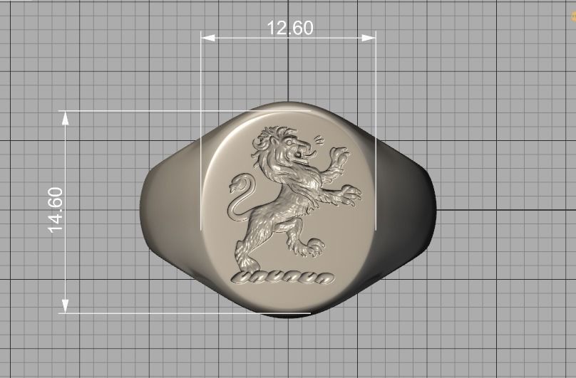 Scottish Rampant Lion Signet Ring Solid Ring 3dmodel 3D print model_14